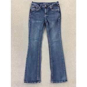 Grace In LA Jeans Women's 29 Boot Cut Mid Rise Medium Wash Denim Stretch 29x33.5